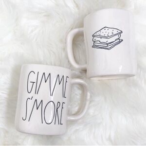 Rae Dunn set of 2 Gimme S’mores butter yellow interior ceramic mugs EUC